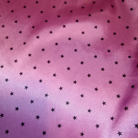 PinkK Satin Feel Black Stars Pink Women's Pijama Pants Size XL - Picture 3 of 10